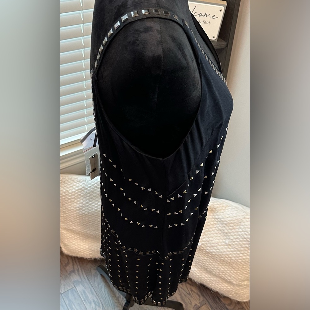 ✨NWT✨ Anthropologie Embellished Deep V Mini Dress Size M - Picture 7 of 16